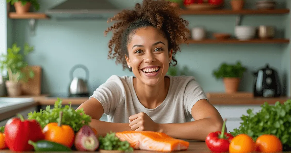 Excited individual exploring nutrient-rich foods for metabolic health